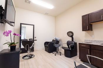 On-site salon & barbershop